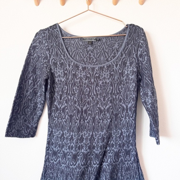 Peruvian Connection Fiesole Pima Cotton Dress Womens Size S Blue Black Jacquard - Picture 3 of 9